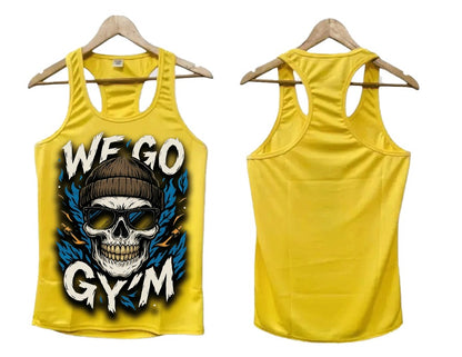We Go Gym Yellow Trendy Tank Top