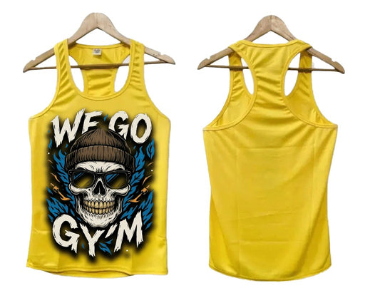 We Go Gym Yellow Trendy Tank Top