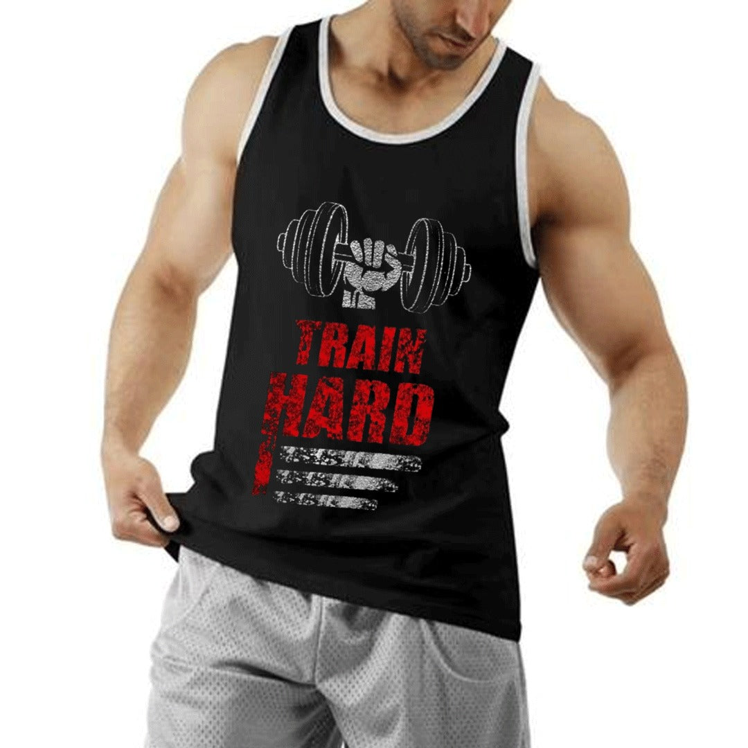 Train Hard Black Trendy Tank Top