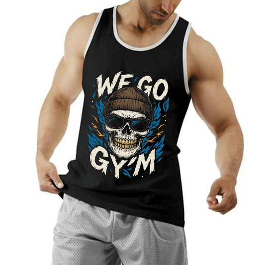 We Go Gym  Black Trendy Tank Top