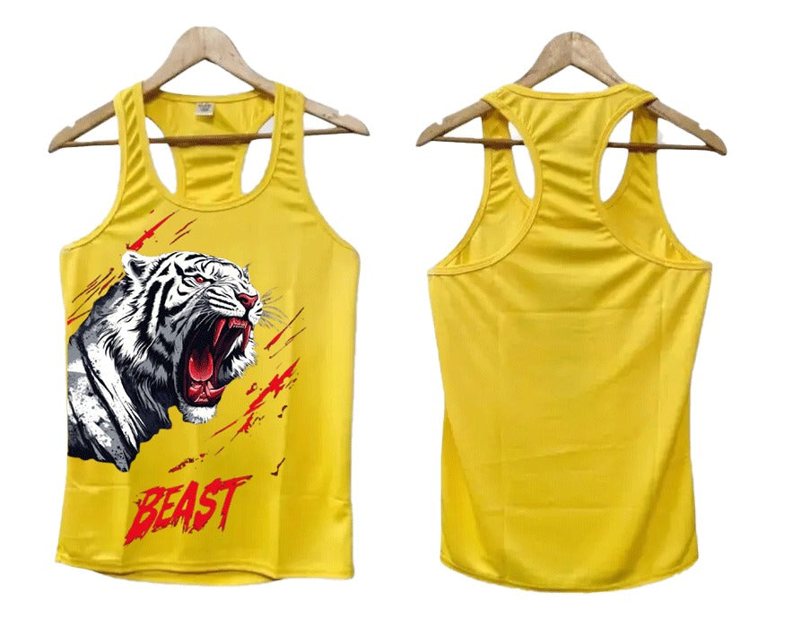 Beast Gym Yellow Trendy Tank Top