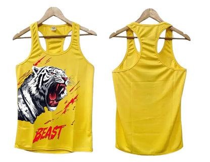Beast Gym Yellow Trendy Tank Top