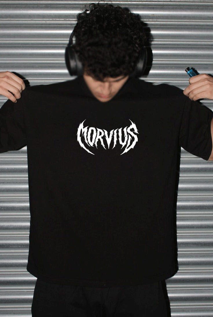 Black (MORVIS) Printed T-shirt