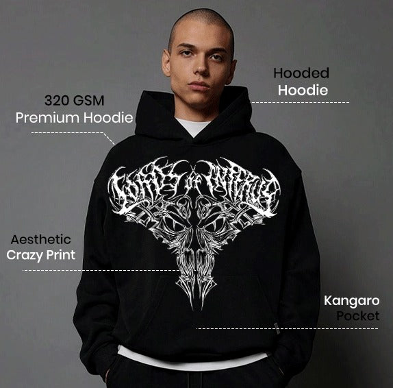 Black Pinted Hoddie And Trouser