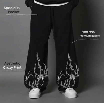 Black Pinted Hoddie And Trouser